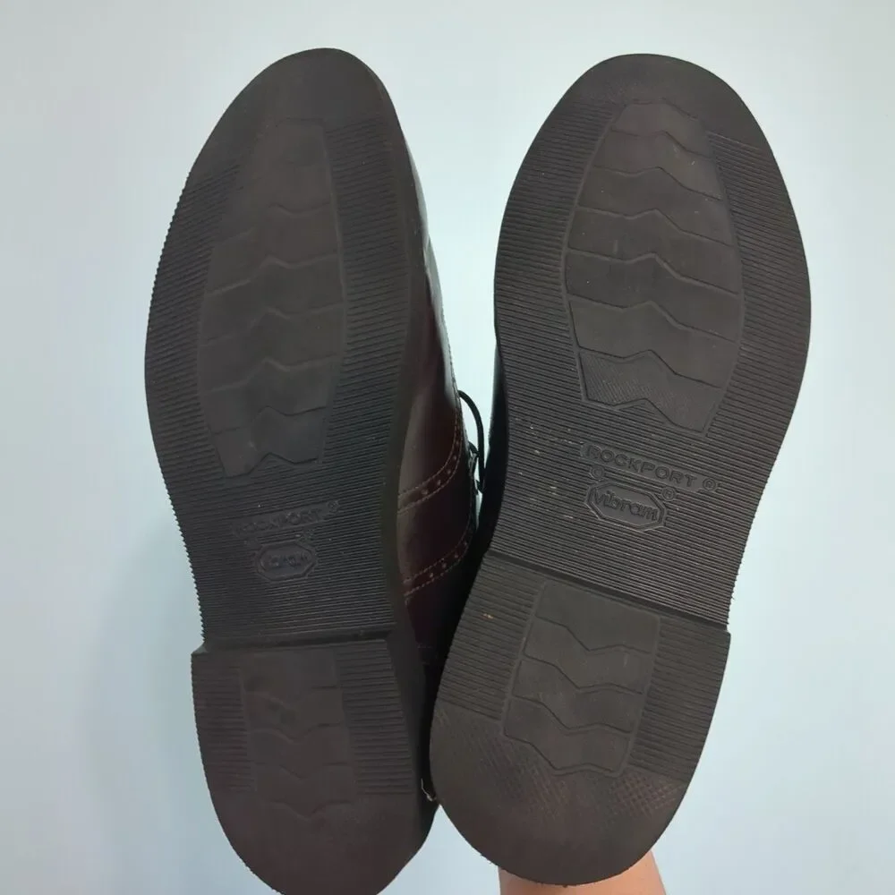 Rockport Dressport Vibram Mens Size 11w Brown Leather Dress Shoes